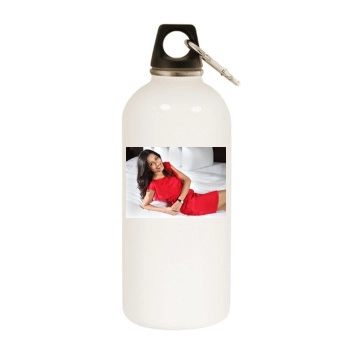 Freida Pinto White Water Bottle With Carabiner