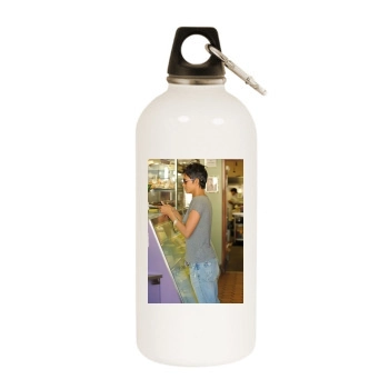 Halle Berry White Water Bottle With Carabiner