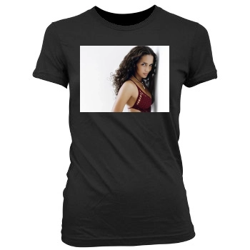 Halle Berry Women's Junior Cut Crewneck T-Shirt