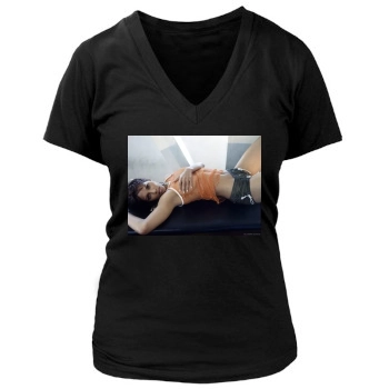 Halle Berry Women's Deep V-Neck TShirt