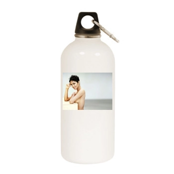 Halle Berry White Water Bottle With Carabiner