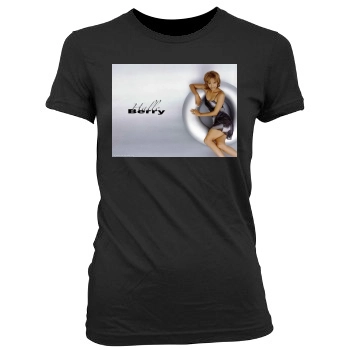 Halle Berry Women's Junior Cut Crewneck T-Shirt