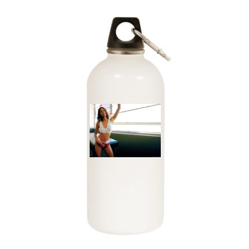 Halle Berry White Water Bottle With Carabiner