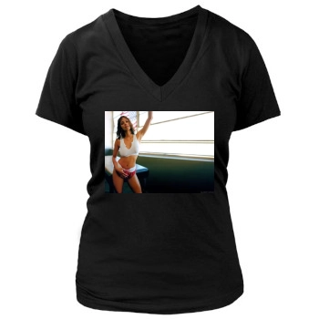 Halle Berry Women's Deep V-Neck TShirt