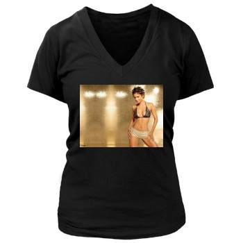 Halle Berry Women's Deep V-Neck TShirt