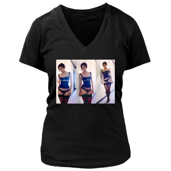 Halle Berry Women's Deep V-Neck TShirt