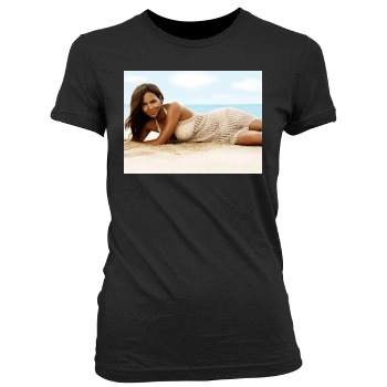 Halle Berry Women's Junior Cut Crewneck T-Shirt