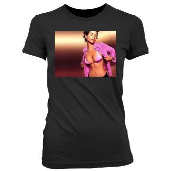 Halle Berry Women's Junior Cut Crewneck T-Shirt