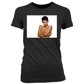 Halle Berry Women's Junior Cut Crewneck T-Shirt