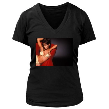 Halle Berry Women's Deep V-Neck TShirt