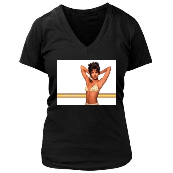 Halle Berry Women's Deep V-Neck TShirt