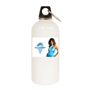 Halle Berry White Water Bottle With Carabiner