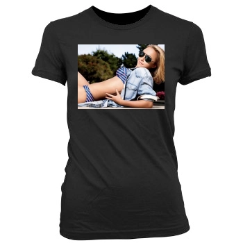 Hayden Panettiere Women's Junior Cut Crewneck T-Shirt