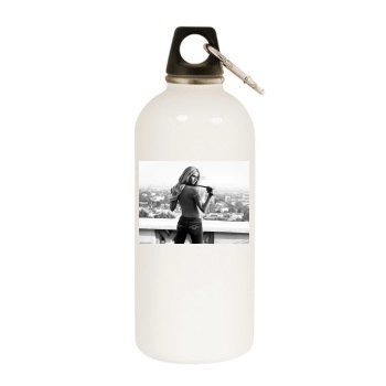 Heidi Klum White Water Bottle With Carabiner