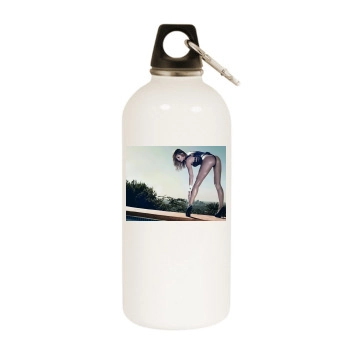 Heidi Klum White Water Bottle With Carabiner