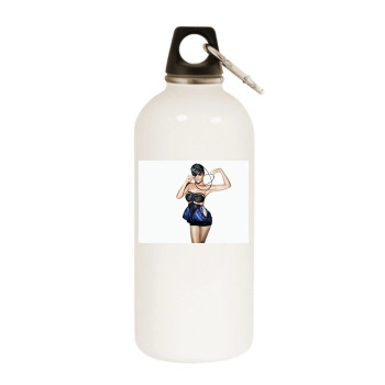 Helena Christensen White Water Bottle With Carabiner