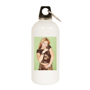 Hilary Duff White Water Bottle With Carabiner