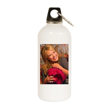 Hilary Duff White Water Bottle With Carabiner