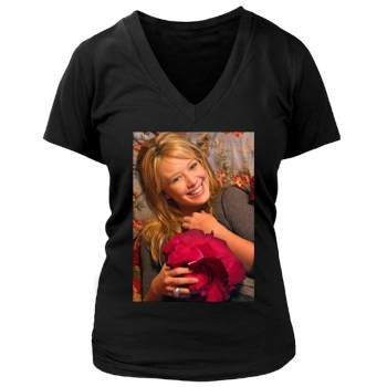 Hilary Duff Women's Deep V-Neck TShirt