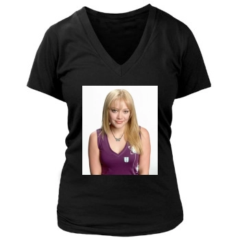 Hilary Duff Women's Deep V-Neck TShirt