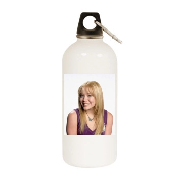 Hilary Duff White Water Bottle With Carabiner