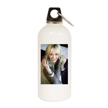 Hilary Duff White Water Bottle With Carabiner