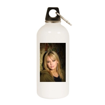 Hilary Duff White Water Bottle With Carabiner