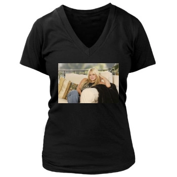 Hilary Duff Women's Deep V-Neck TShirt