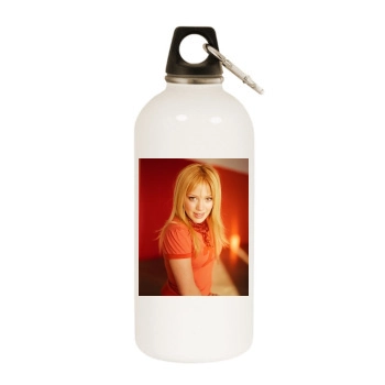 Hilary Duff White Water Bottle With Carabiner