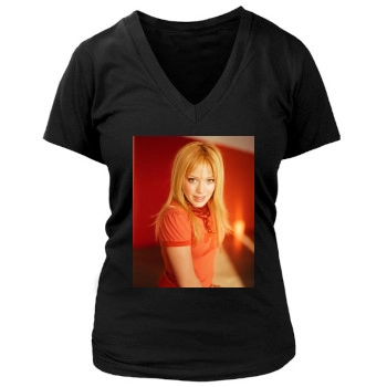 Hilary Duff Women's Deep V-Neck TShirt