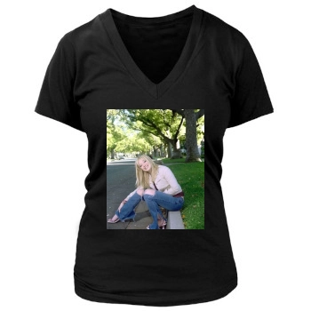 Hilary Duff Women's Deep V-Neck TShirt