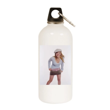 Hilary Duff White Water Bottle With Carabiner