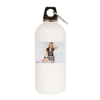 Hilary Duff White Water Bottle With Carabiner