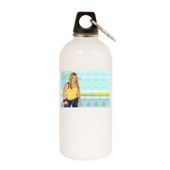 Hilary Duff White Water Bottle With Carabiner