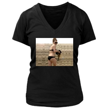 Hilary Duff Women's Deep V-Neck TShirt