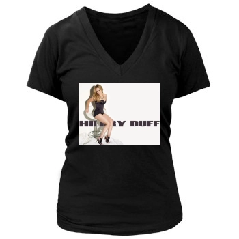 Hilary Duff Women's Deep V-Neck TShirt