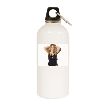 Hilary Duff White Water Bottle With Carabiner