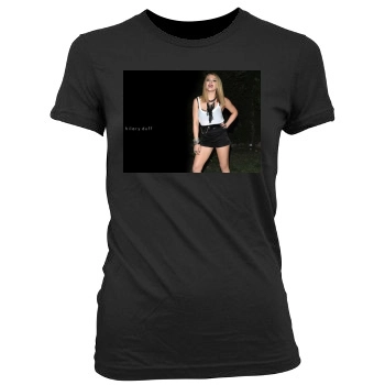 Hilary Duff Women's Junior Cut Crewneck T-Shirt