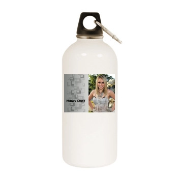 Hilary Duff White Water Bottle With Carabiner