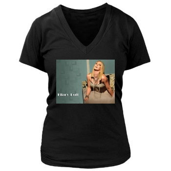 Hilary Duff Women's Deep V-Neck TShirt