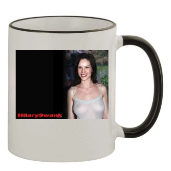 Hilary Swank 11oz Colored Rim & Handle Mug