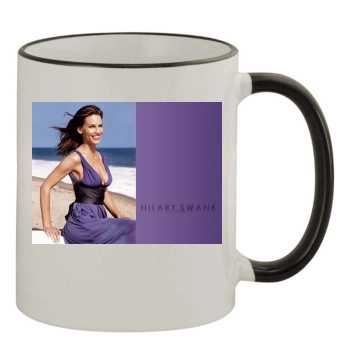 Hilary Swank 11oz Colored Rim & Handle Mug