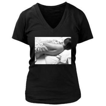 Hilary Swank Women's Deep V-Neck TShirt