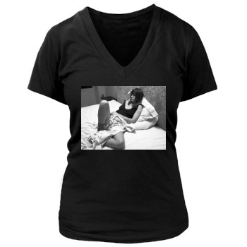 Hilary Swank Women's Deep V-Neck TShirt