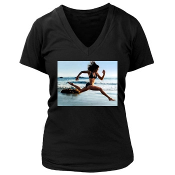 Hilary Swank Women's Deep V-Neck TShirt