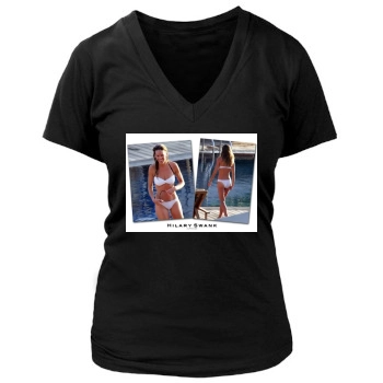 Hilary Swank Women's Deep V-Neck TShirt