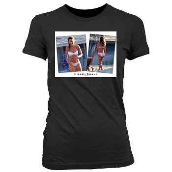 Hilary Swank Women's Junior Cut Crewneck T-Shirt