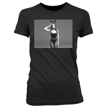 Hilary Swank Women's Junior Cut Crewneck T-Shirt