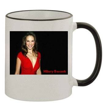 Hilary Swank 11oz Colored Rim & Handle Mug