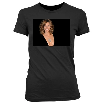 Hilary Swank Women's Junior Cut Crewneck T-Shirt